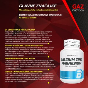 BioTechUSA Calcium Zinc Magnesium - Slika 3