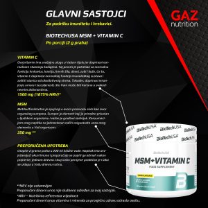 BioTechUSA MSM + Vitamin C - Slika 5