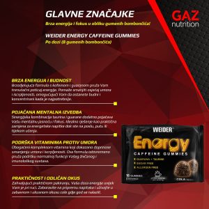 Weider Energy Caffeine Gummies - Slika 3
