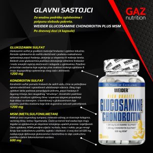 Weider Glucosamine Chondroitin Plus MSM 120 caps - Slika 5