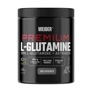 Weider Premium L-Glutamine 400g s AstraGin i Kyowa Quality certifikatom - 99% čisti L-glutamin prah za oporavak mišića