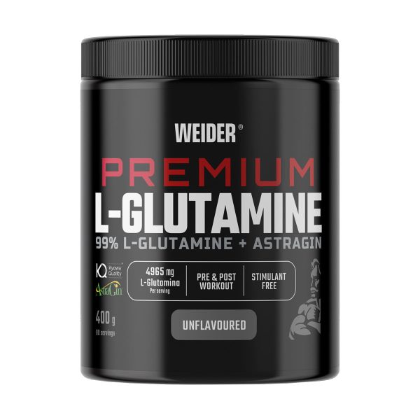 Weider Premium L-Glutamine 400g | 99% Čisti Glutamin + AstraGin | Kyowa Quality Weider Premium L-Glutamine 400g s AstraGin i Kyowa Quality certifikatom - 99% čisti L-glutamin prah za oporavak mišića