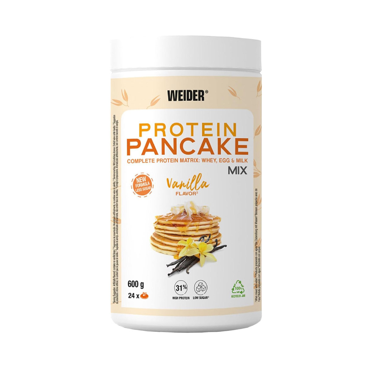 Weider Protein Pancake Mix vanilija – proteinska mješavina za palačinke s 31% proteina, niskim udjelom šećera, 600g