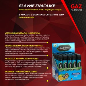 Z-Konzept L-Carnitine FORTE Shots 3000 - Slika 3