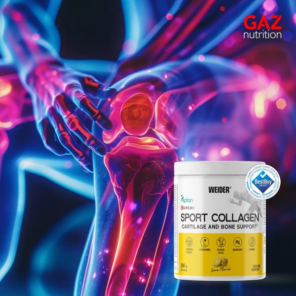 Weider Sport Collagen bijela bočica 300g limun okus hrskavica kosti podrška 3D neon anatomski prikaz kostiju zglobova GAZ nutrition BestBuy nagrada