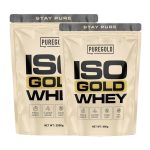 Pure Gold Iso Gold Whey protein pakiranje 900g i 2000g bež boja STAY PURE muscle growth lactase enzyme sugar free fat free izolat proteina sirutke