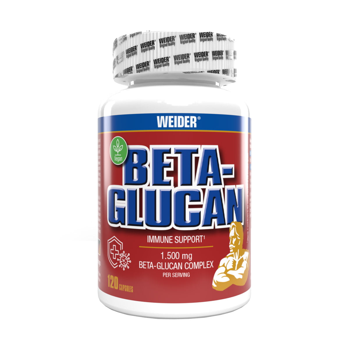 Weider Beta-Glucan 120 veganskih kapsula, dodatak prehrani za jačanje imuniteta s 1500 mg beta-glukan kompleksa i vitaminom C.