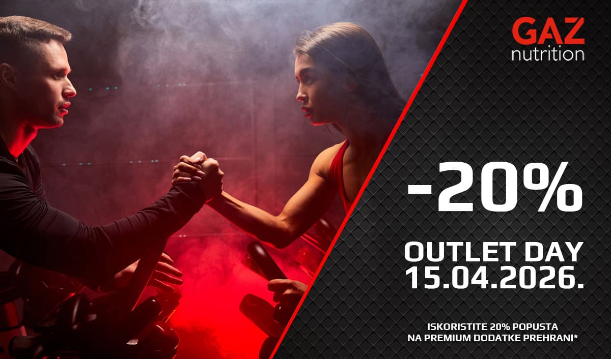 GAZ Nutrition Outlet Day 15. travnja 2026. – 20% popusta na dodatke prehrani