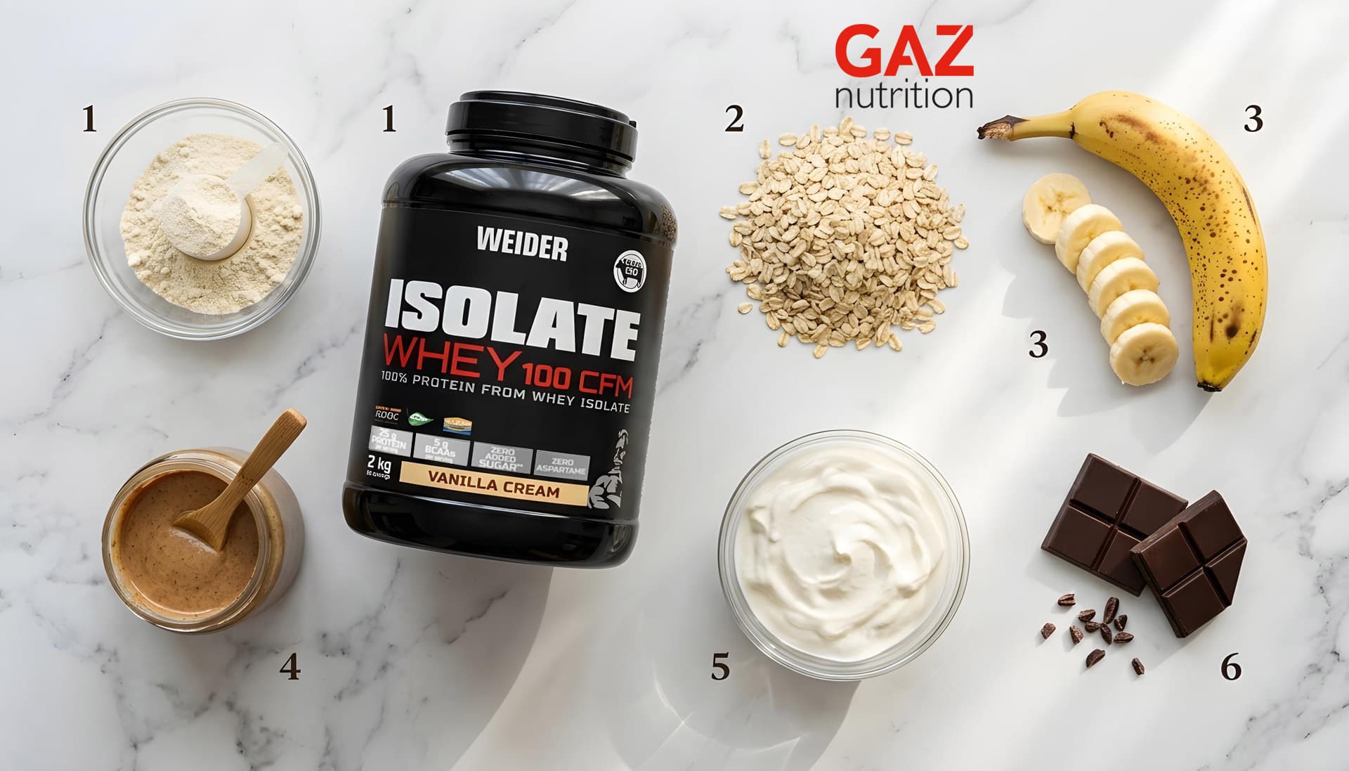 Sastojci za proteinske zobene košarice