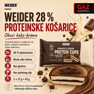 Weider 28% Protein Cups Cookies & Cream - Slika 3