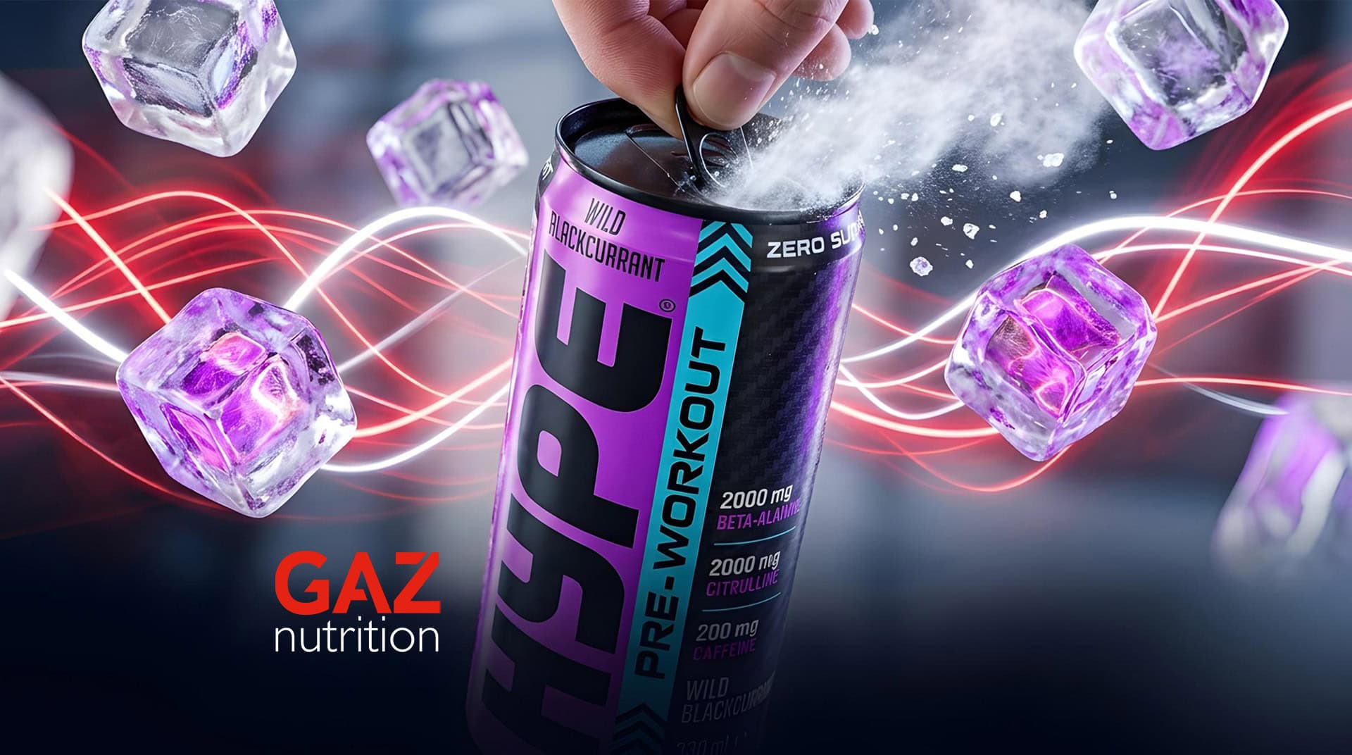 Hype Preworkout hladna limenka bogata citrulinom za prokrvljenost i energiju