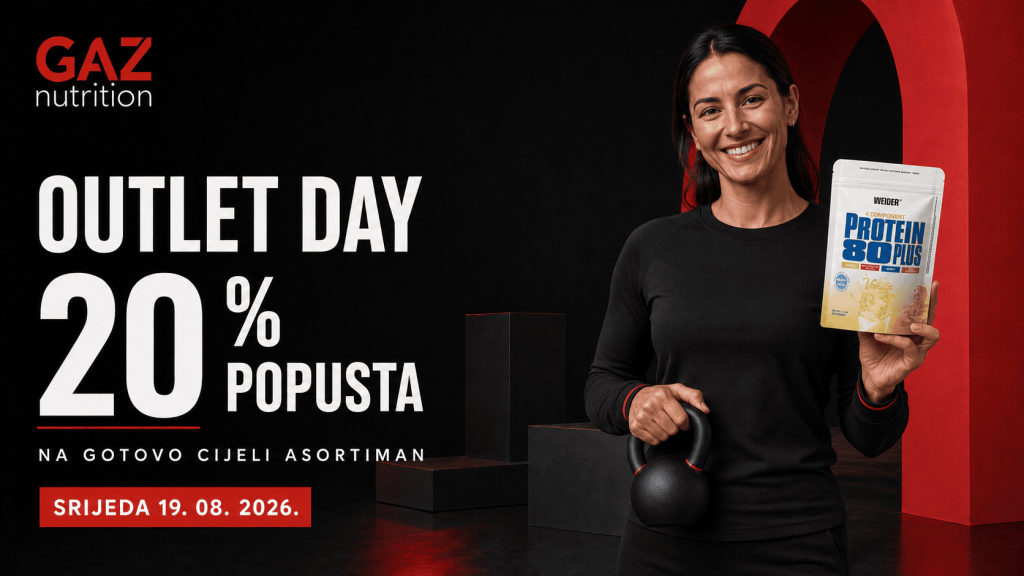 Outlet Day 19. kolovoza 2026. – 20 % popusta | GAZ Nutrition