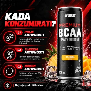 Weider Premium BCAA Ready to Drink 250 ml – kada konzumirati BCAA napitak