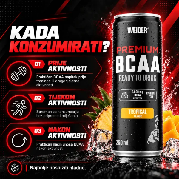 Weider Premium BCAA Ready to Drink 250 ml – kada konzumirati BCAA napitak