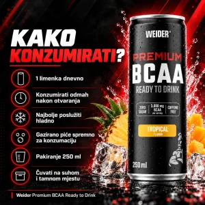 Weider Premium BCAA Ready to Drink 250 ml – kako konzumirati BCAA napitak