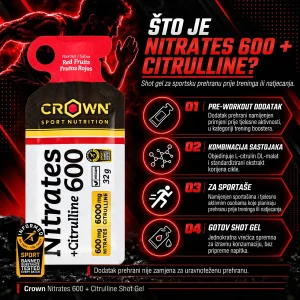 Crown Sport Nitrates 600 + Citrulline Shot Gel - Slika 2