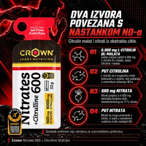 Crown Sport Nitrates 600 + Citrulline Shot Gel - Slika 4