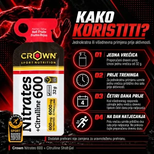 Crown Sport Nitrates 600 + Citrulline Shot Gel - Slika 5